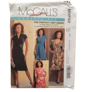 McCall's Palmer Pletsch Pattern Perfect Knit Dress M5752 Size 16-22 UNCUT